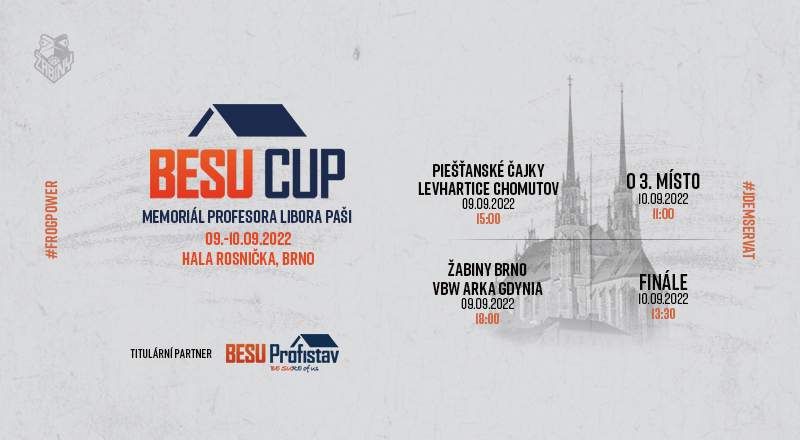Čajky čaká ďalšia zaujímavá konfrontácia na turnaji BESU Cup v Brne